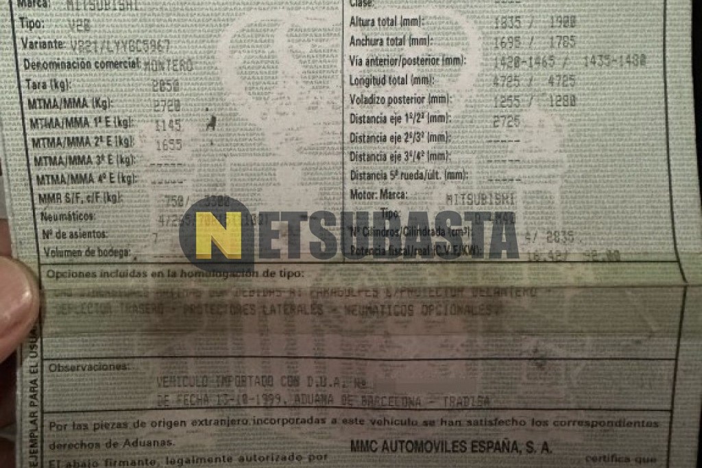Mitsubishi Montero Largo 2.8 Tdi 1999
