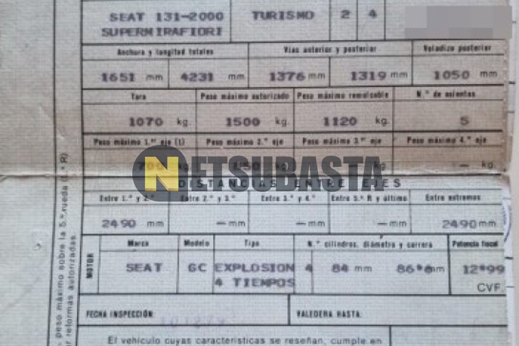 Seat 131 2.0 CLX Supermirafiori 1980