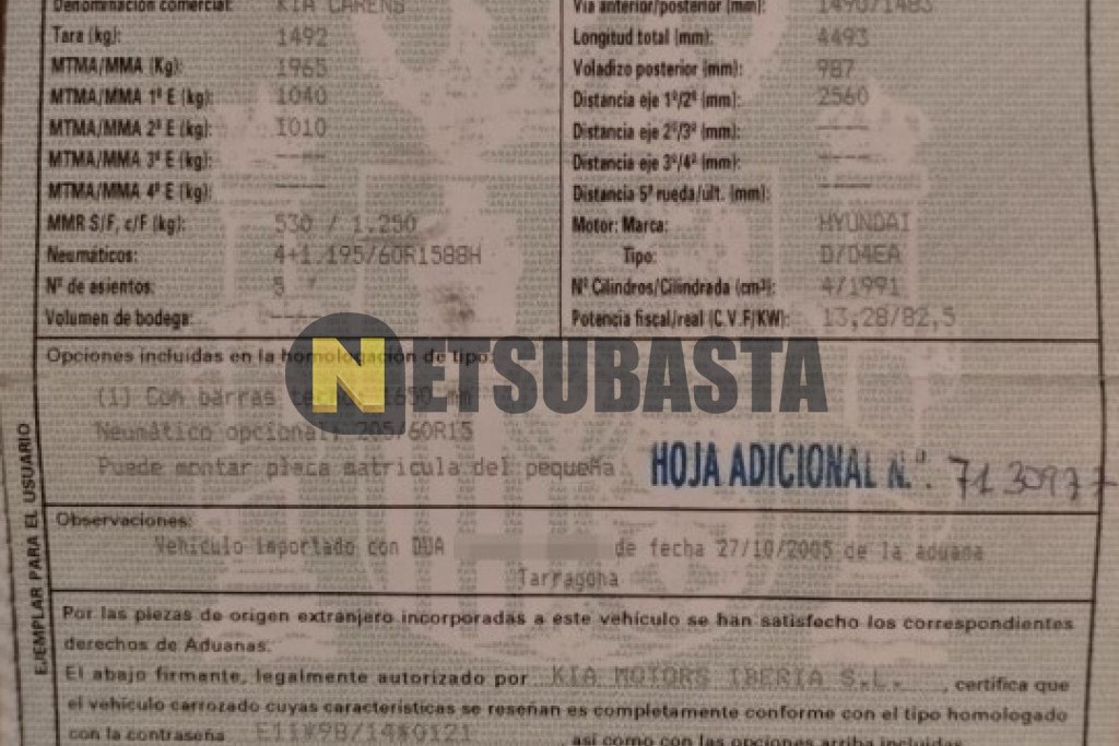 Kia Carens 2.0 CRDi VGT 2005
