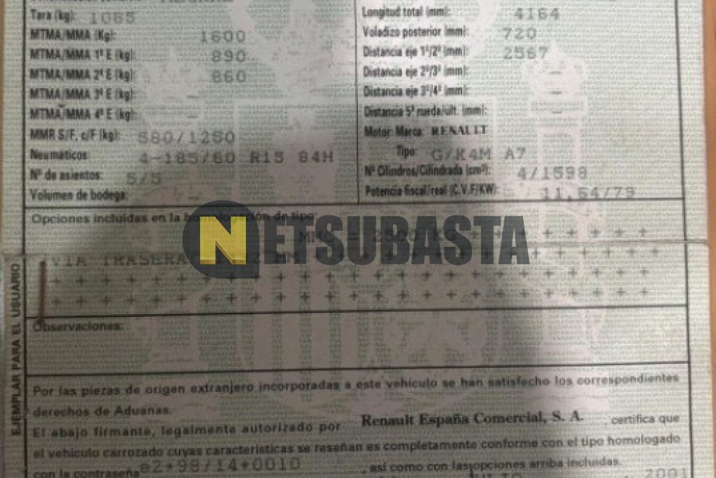 Renault Megane 1.6 2001
