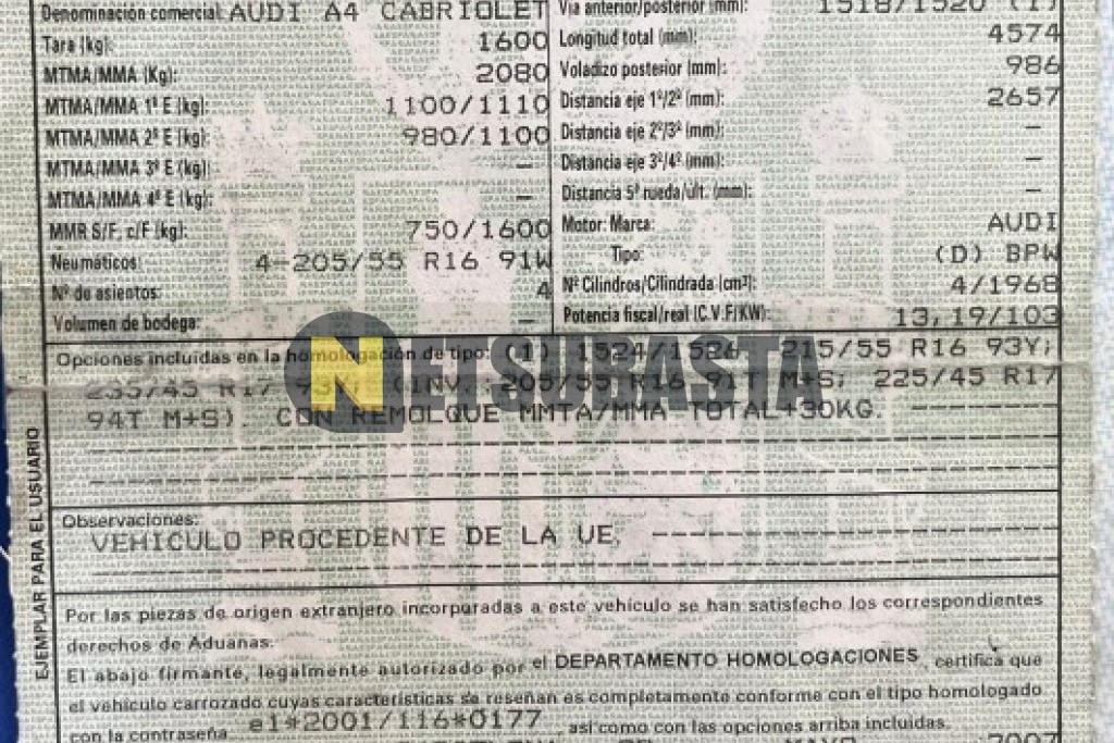 Audi Cabrio 2.0 TDI DPF 2007