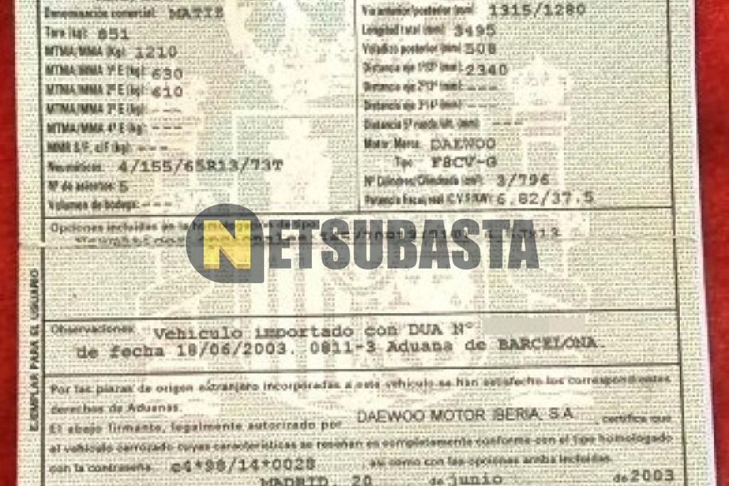 Daewoo Matiz 0.8 2003