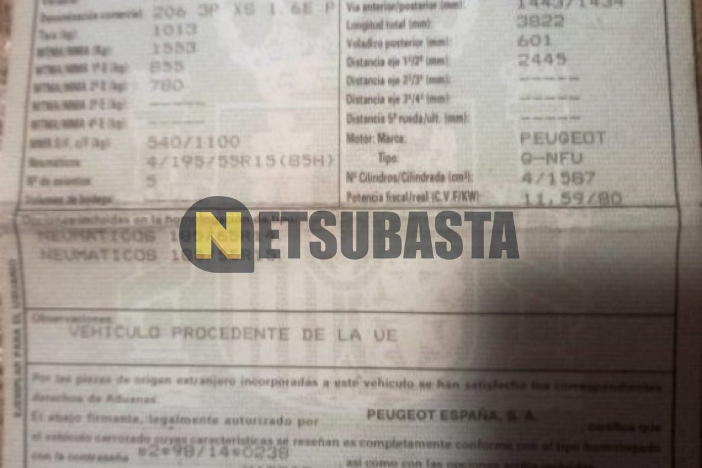 Peugeot 206 1.6 16v 2003