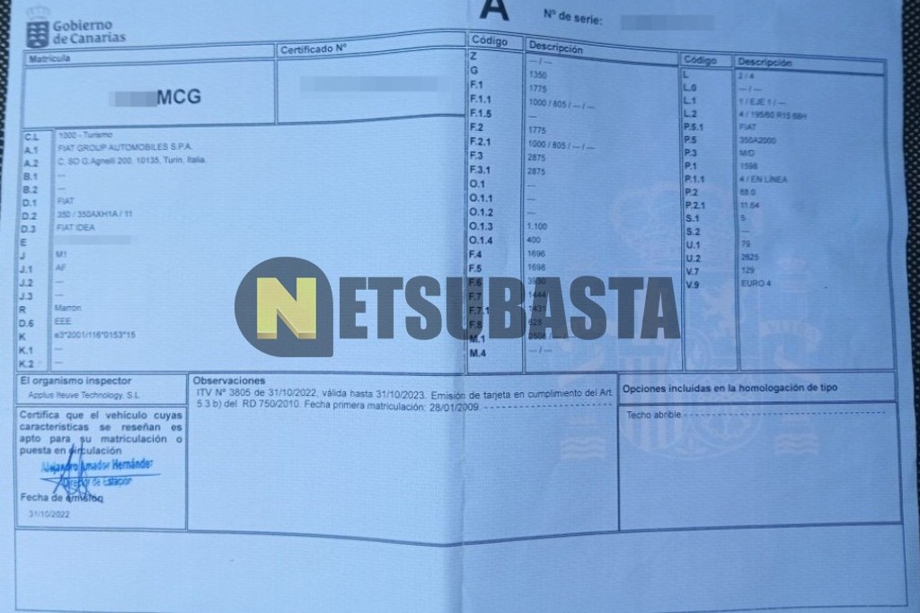 Fiat Idea 1.6 Multijet 2009