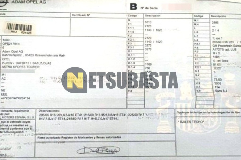 Opel Astra Sports Tourer 1.7 CDTI 2014