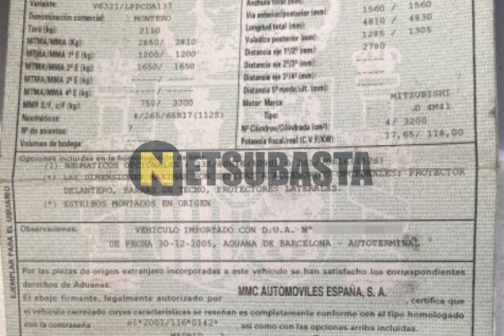Mitsubishi Montero 3.2 DI-D Aut. 2006