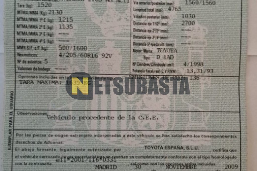 Toyota Avensis Cross Sport 2.0 D-4D 2009