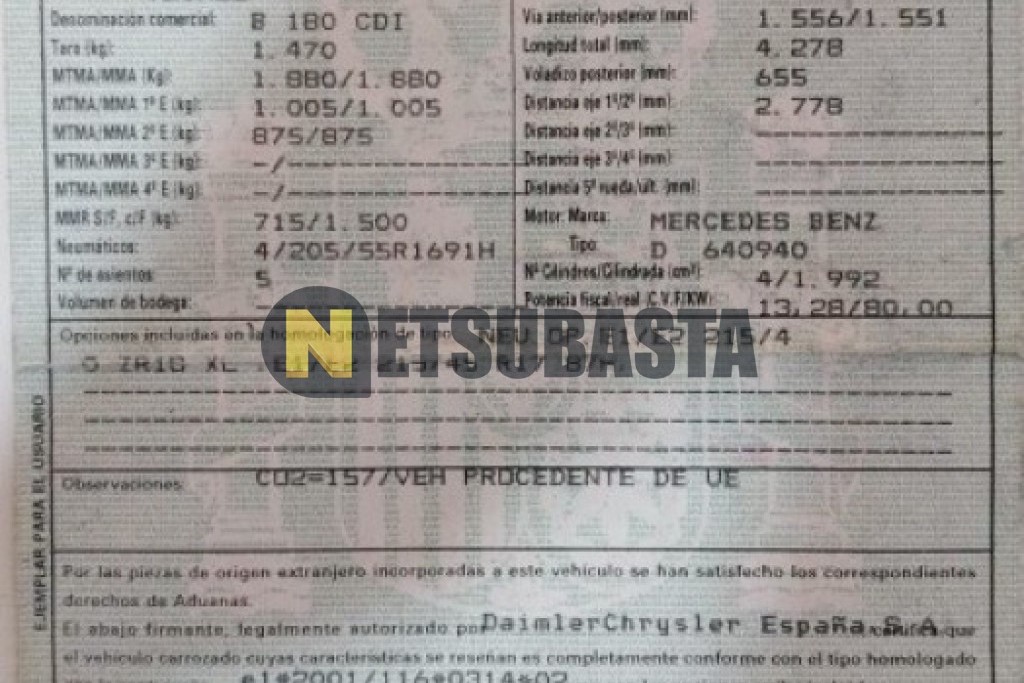 Mercedes-Benz B 180 CDI Aut. 2008
