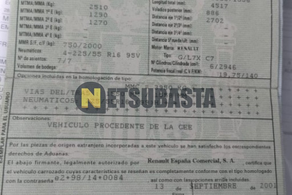 Renault Espace 3.0 V6 2001