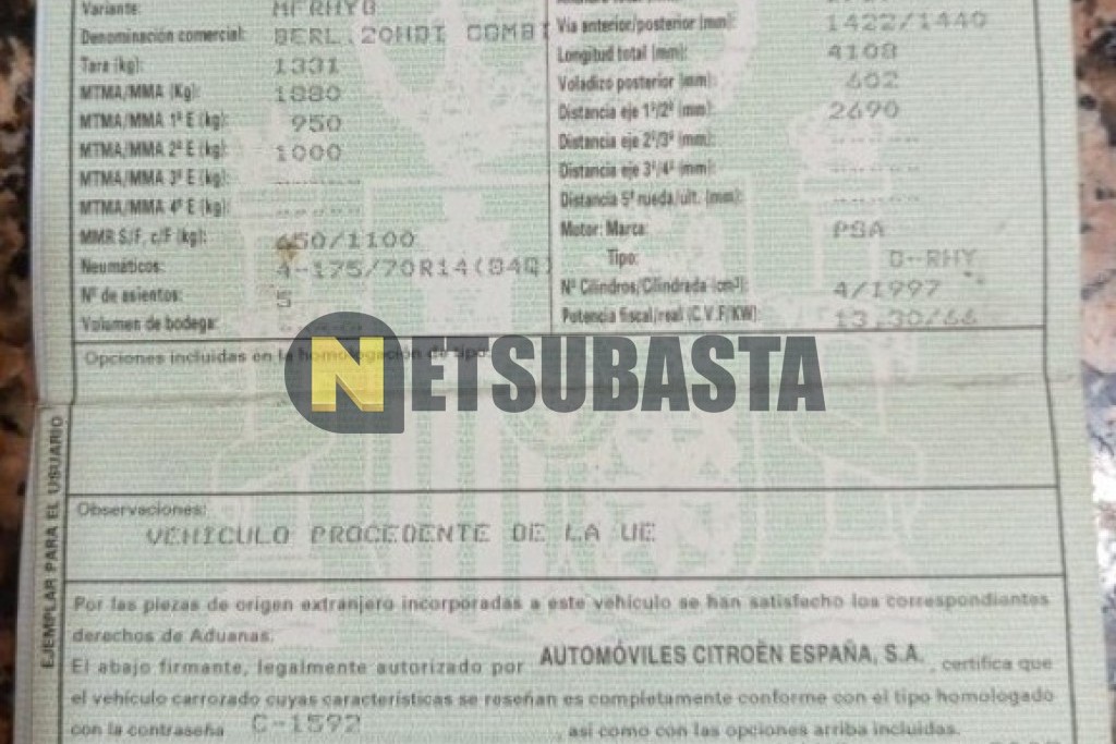 Citroën Berlingo 2.0 HDi 2002