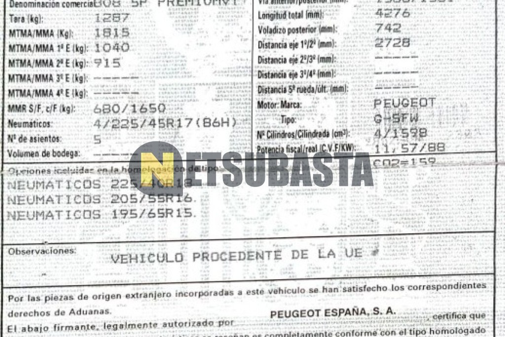 Peugeot 308 1.6 VTi 2008