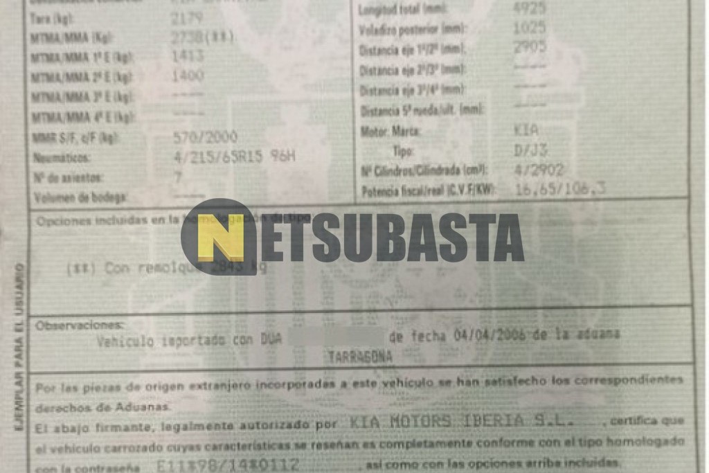Kia Carnival 2.9 CRDI 2006