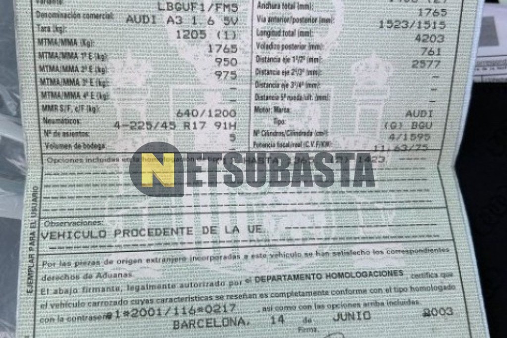 Audi A3 1.6 2004