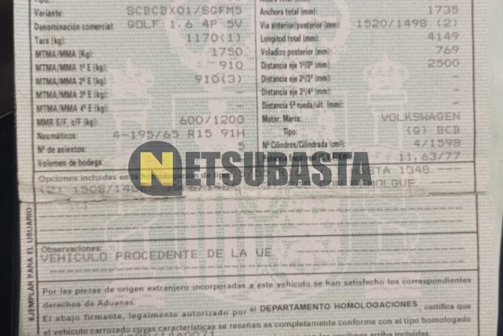 Volkswagen Golf 1.6 2003