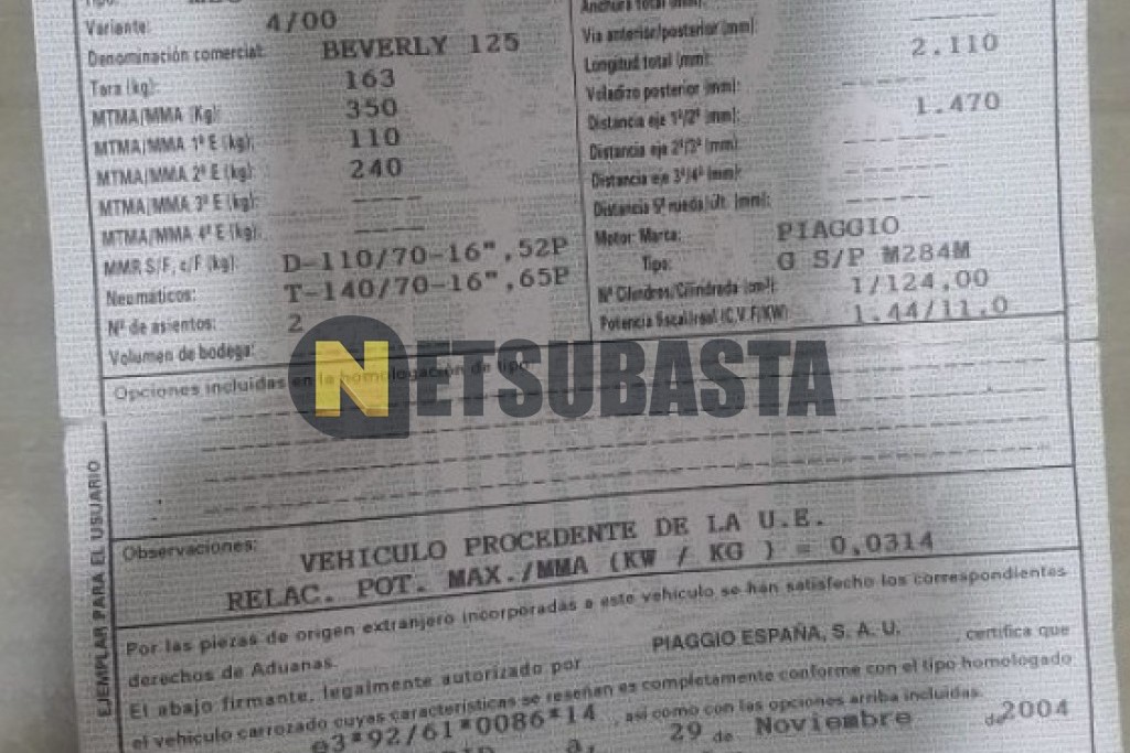 Piaggio beverly 125 2004