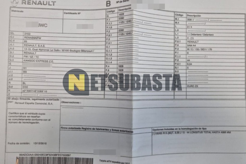 Renault Kangoo Z.E. Maxi 2017