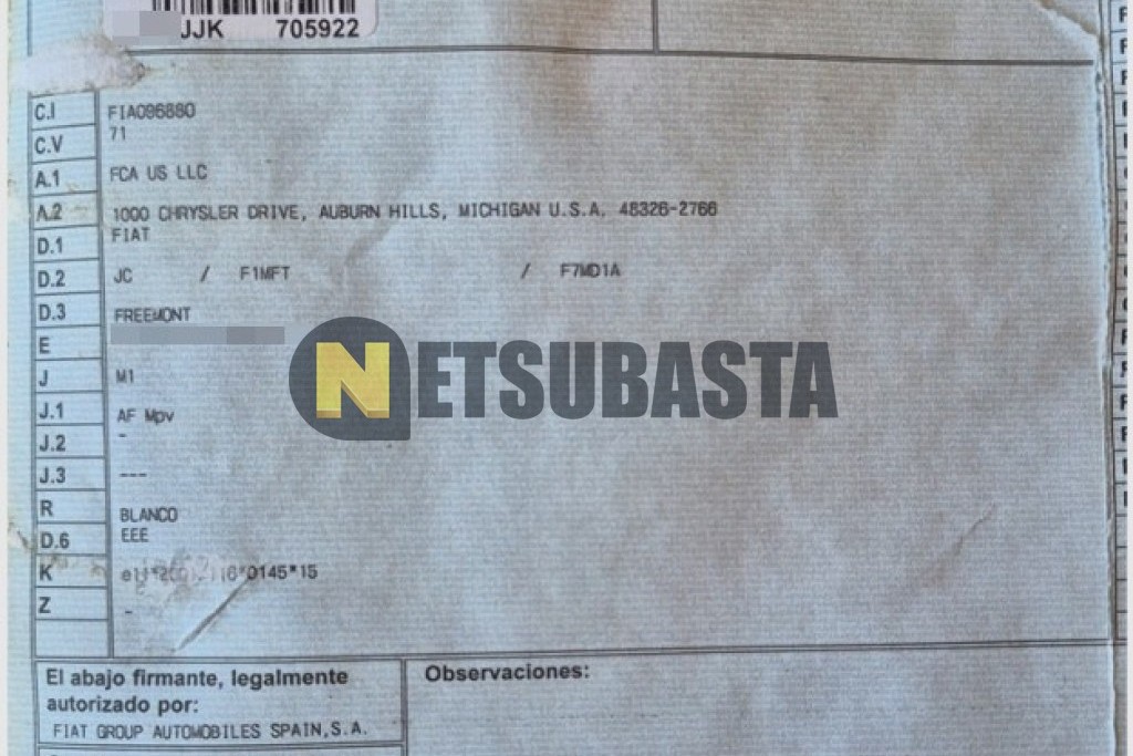 Fiat Freemont 2.0 Diesel 2015