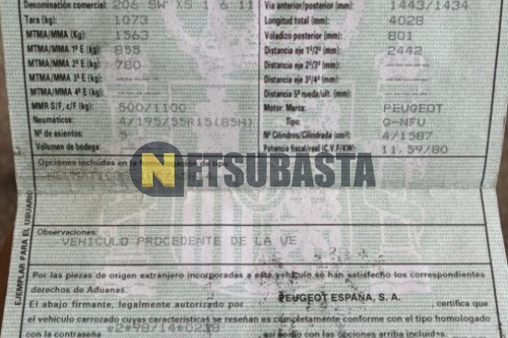 Peugeot 206 SW 1.6 2002