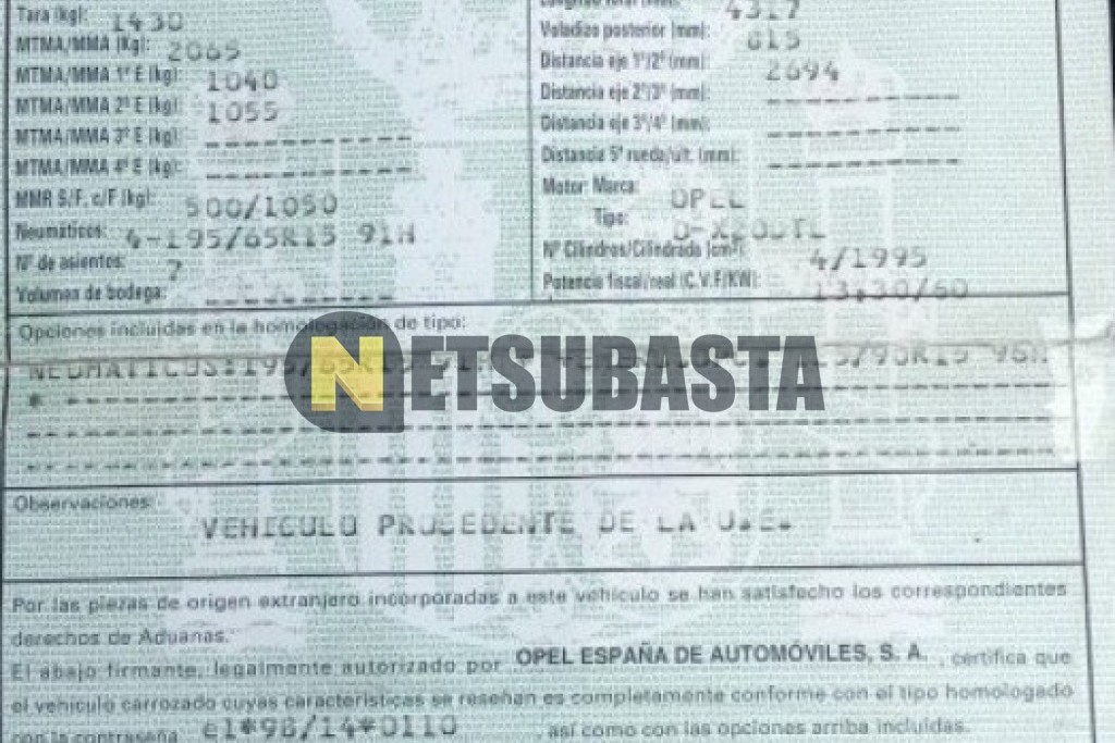 Opel Zafira 2.0 DI 16v 2000