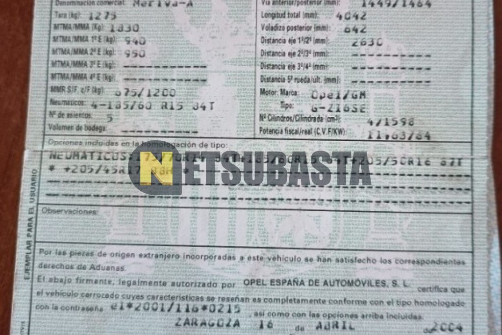 Opel Meriva 1.6 2004