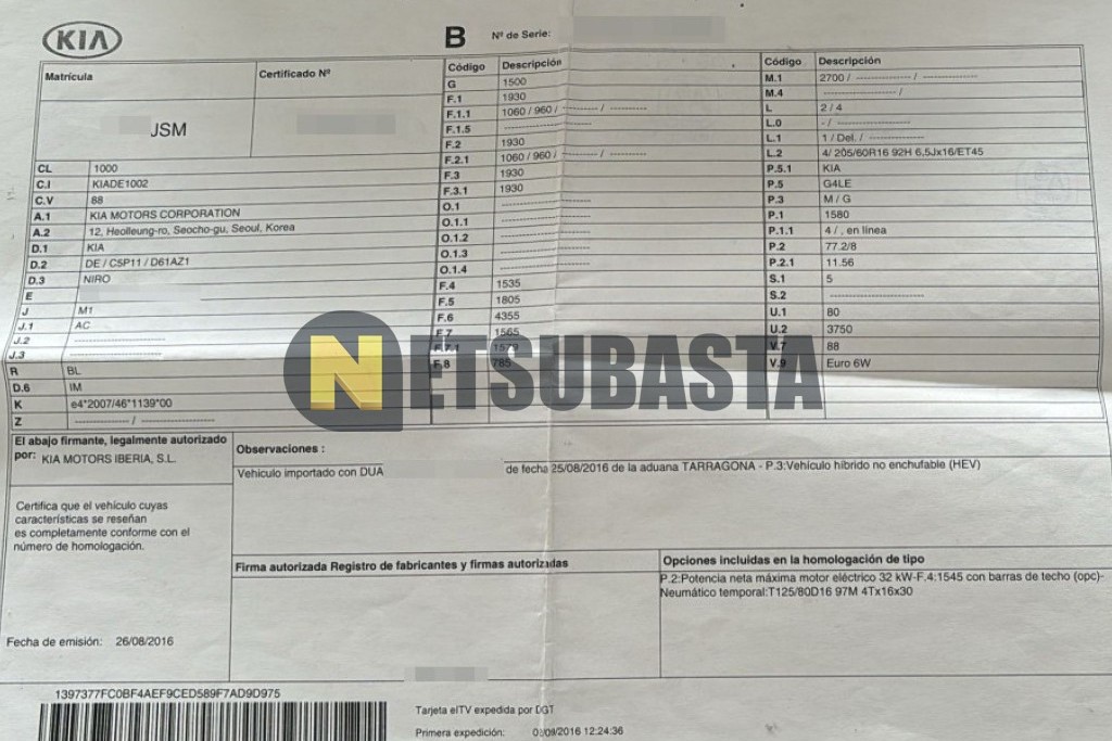 Kia Niro 1.6 GDi HEV 2016