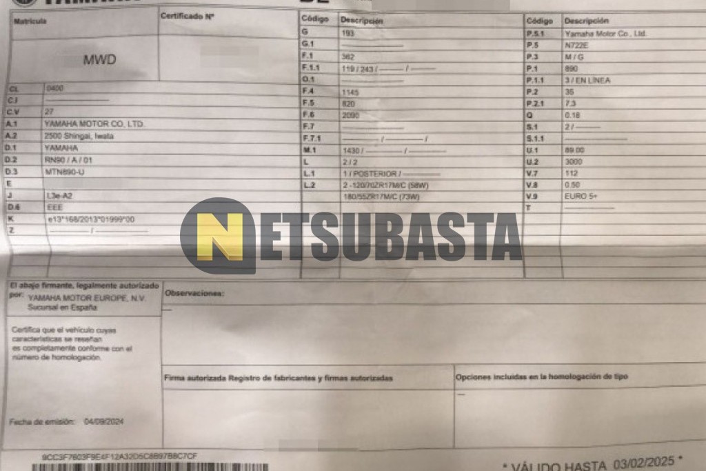 Yamaha MT 09 2024