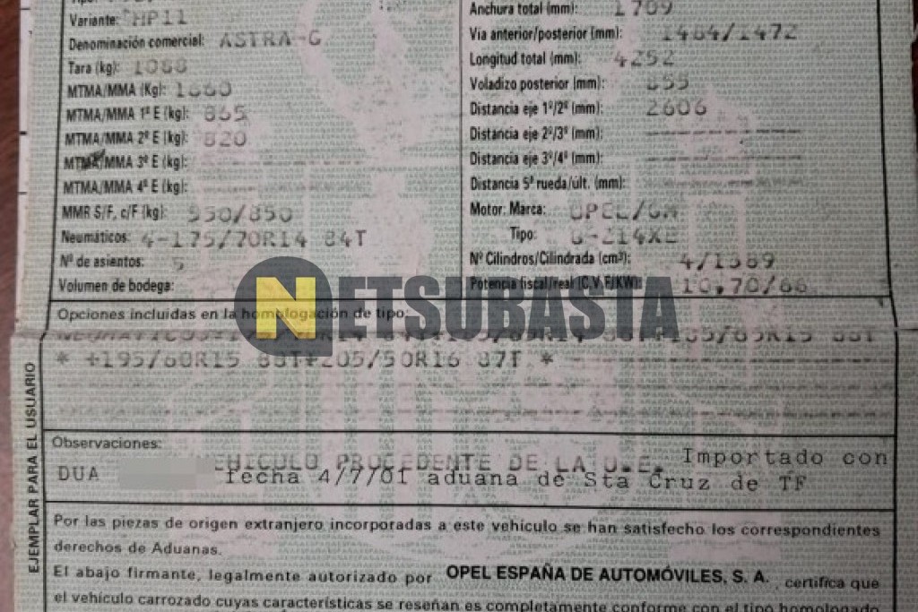 Opel Astra 1.4 Ecotec 2001