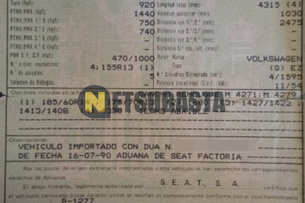Volkswagen Jetta 1.6 5v 1990