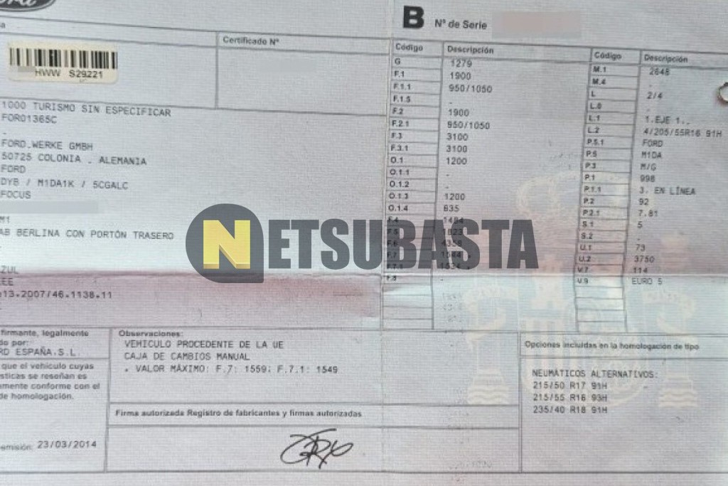 Ford Focus 1.0 Ecoboost 2014