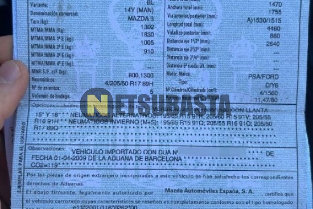 Mazda 3 1.6 CRTD 2009