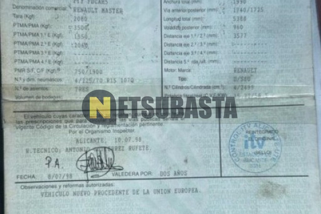 Renault Master 2.5 D 1998