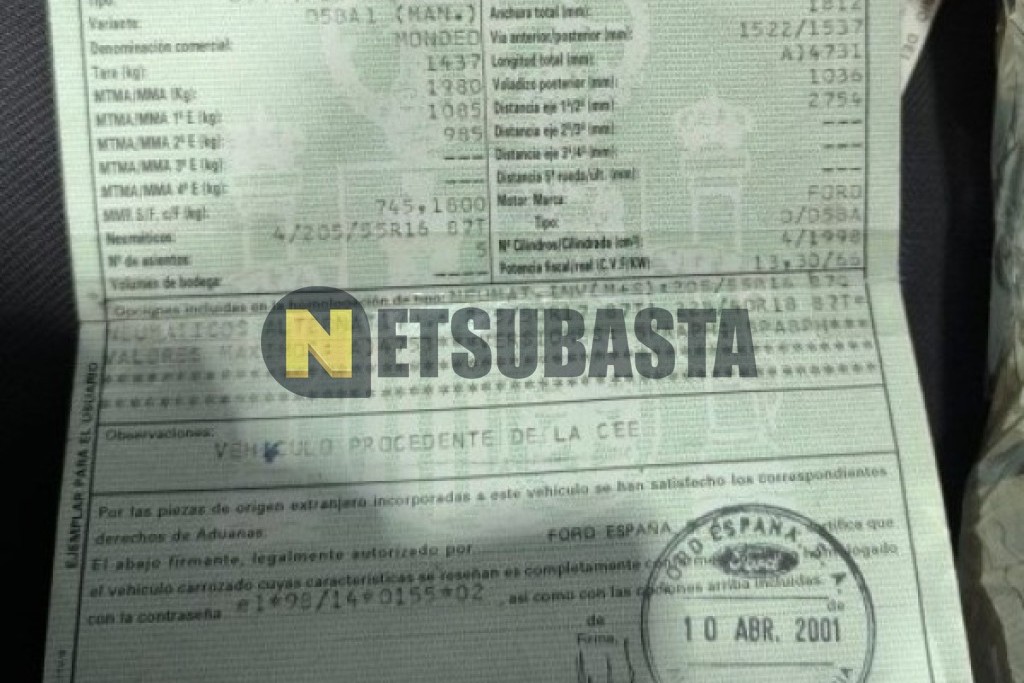 Ford Mondeo 2.0 TDdi 2001