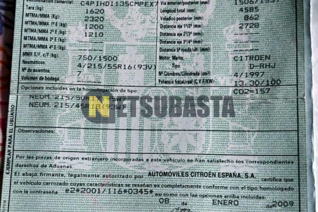 Citroën Grand C4 Picasso 2.0 HDi FAP CMP 2009