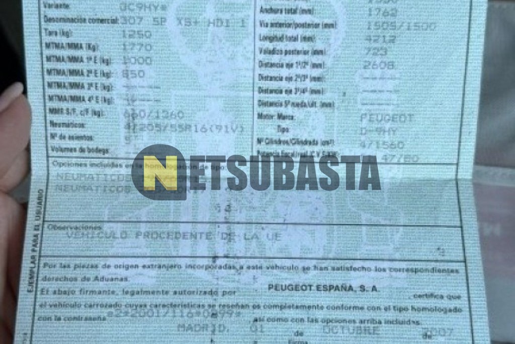 Peugeot 307 1.6 HDi 2007