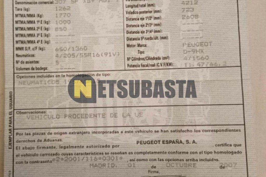Peugeot 307 1.6 HDi 2007