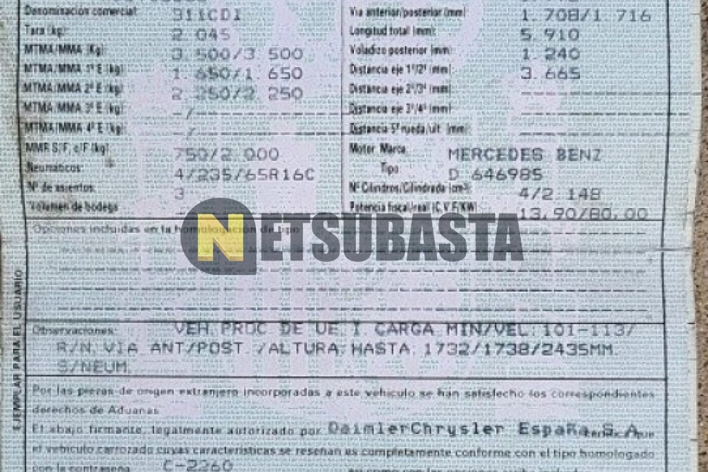 Mercedes-Benz Sprinter 311 2.2 CDI 2007