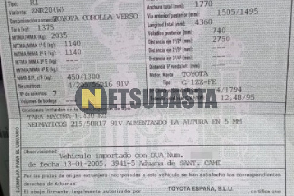 Toyota Corolla Verso 1.8 VVT-i 2005