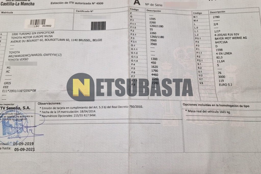 Toyota Verso 115D 2014