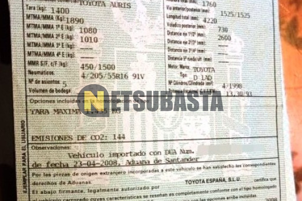 Toyota Auris 2.0 D-4D 2008