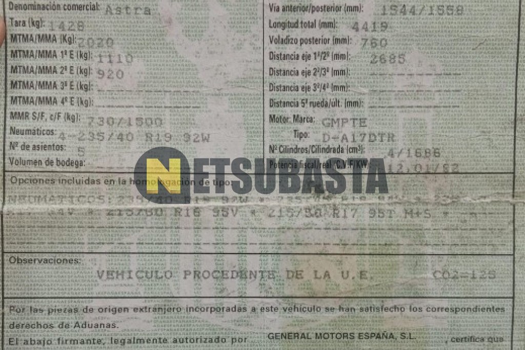 Opel Astra 1.7 CDTi 2011