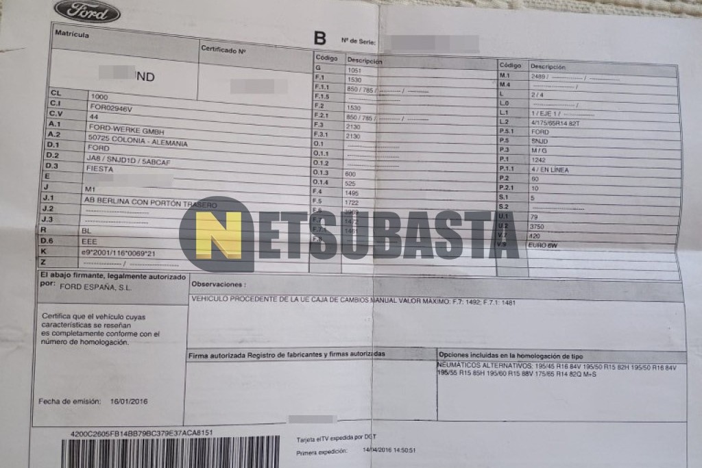 Ford Fiesta 1.25 2016