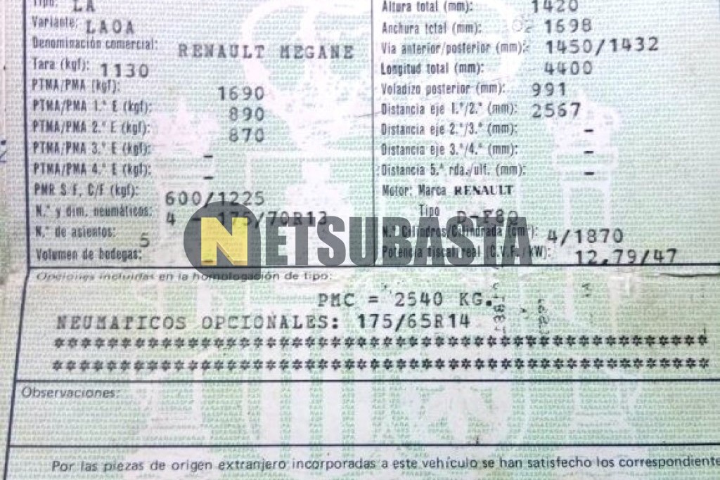 Renault Megane Classic 1.9D 1998