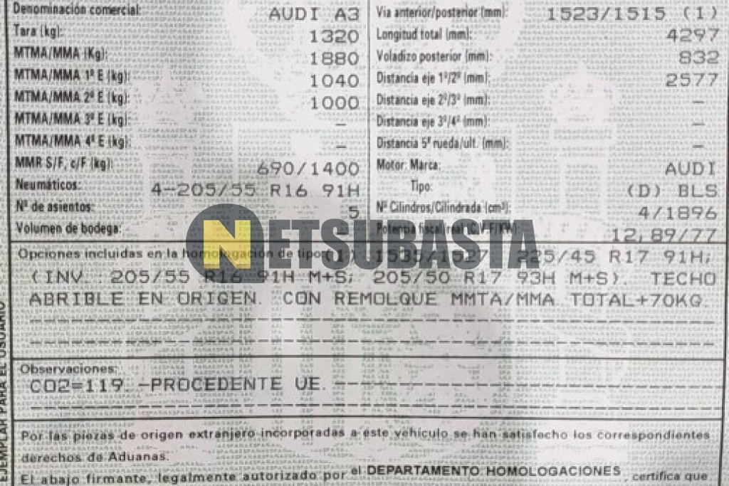 Audi A3 Sportback 1.9 TDI 2008