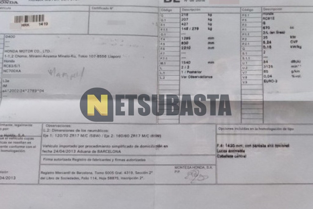 Honda NC 700 X ABS 2013