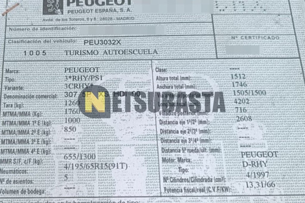 Peugeot 307 2.0 HDi 2003