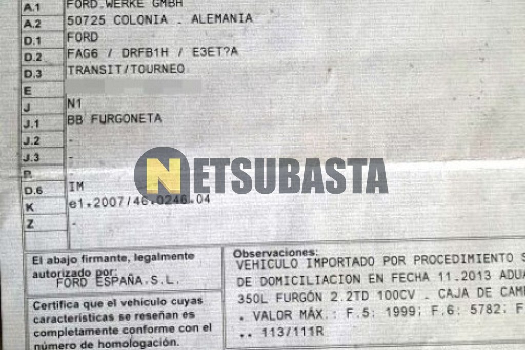 Ford Transit 2.2 TDCi 2013