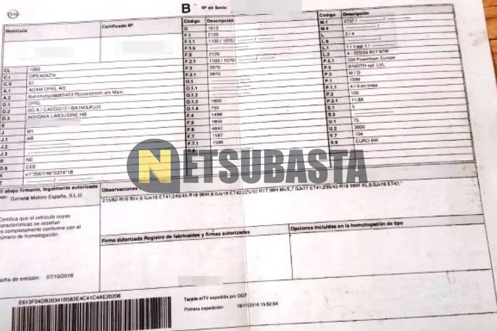 Opel Insignia 1.6 CDTI 2016