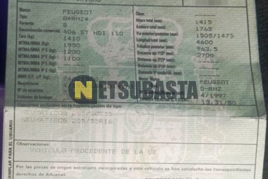 Peugeot 406 2.0 HDi 2001