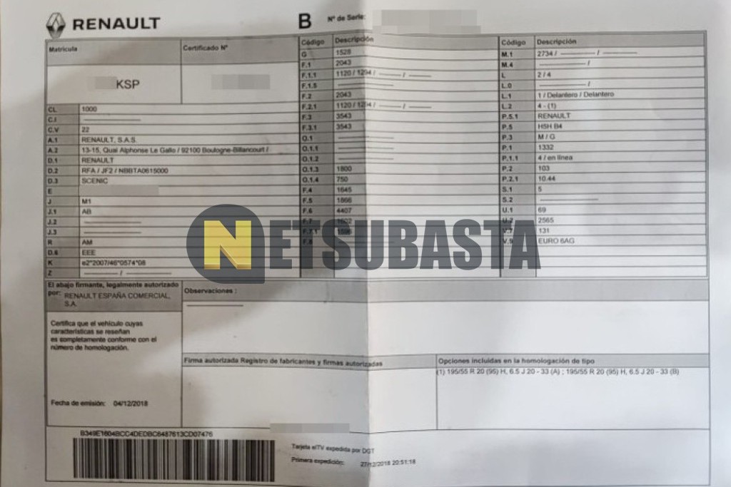 Renault Scenic 1.3 TCe EDC GPF 2018