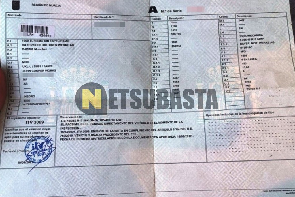 Mini John Cooper Works Aut. 2012